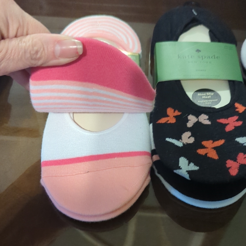 Kate Spade Women's No-Show Socks - Pink, Black, White - Picture 4 of 7